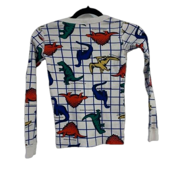 ⭐️ 3/$20 Boys Hanna Andersson Dinosaur Long Sleeve Shirt Size 8 White Blue - Picture 2 of 3
